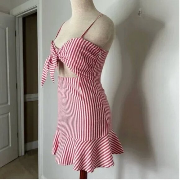 Lovers + Friends Lemon Lime Dress in Poppy Red and White Stripe Size XS - Picture 7 of 11